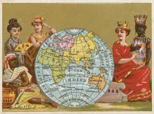 Globe - franskt handelskort från 1800-talet av French School