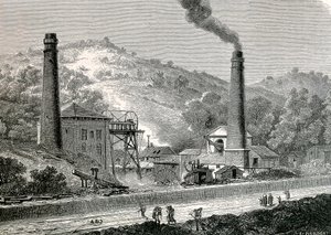 Glyn-pit gruva nära Pontypool, England av French School