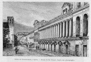 Regeringspalatset i Quito, Ecuador - i "" Jorden runt"" 2:a sem. 1883. av French School