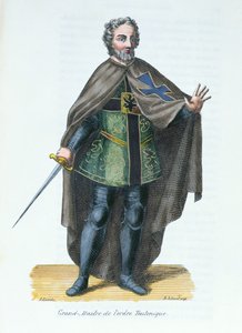 Teutoniska ordens stormästare, illustration från Histoire et Costumes des Ordres Monastiques av Pierre Helyot (1660-1716), 1842 av French School