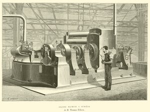 Grande Machine a Lumiere de M Thomas Edison (gravyr) av French School