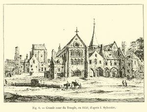 Templets stora borggård, 1650; efter I Sylvester av French School