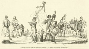 Etsning av Duplesi-Bertaux (gravyr) av French School