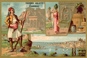 Grekland (chromolitho) av French School