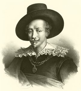 Guido Reni, porträtt (gravyr) av French School
