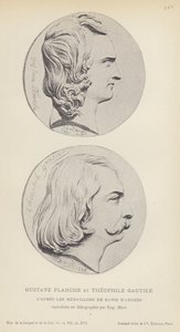 Gustave Planche och Theophile Gautier (litho) av French School