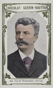 Guy de Maupassant, författare (färgat foto) av French School