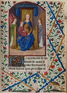 H/L-3-3 fol. 148r Virgin and Child, från Book of Hours, Use of Paris, mitten av 1400-talet av French School