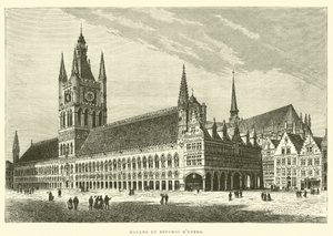 Ypres salar och klockstapel (gravyr) av French School