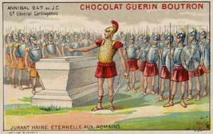 Hannibal svär evigt hat mot romarna (chromolitho) av French School