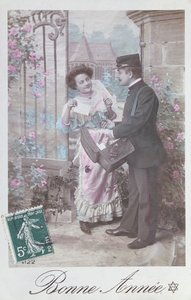 Gott nytt år vykort, tidigt 1900-tal av French School