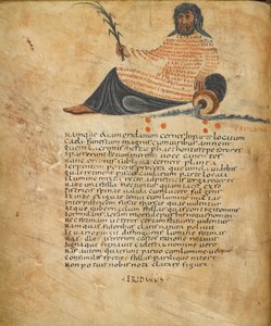 Harley 647, fol.10v Illustration av stjärnbilden Eridanus, och text, c.820-40 (vellum) av French School