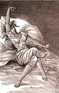 Huvudvärk, melankoli och hysteri, ångest. 1887 (gravyr) av French School