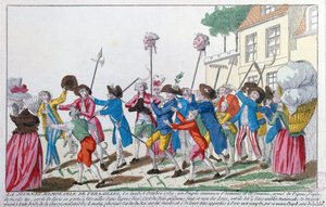 Cheferna för två av kungens vakter dödade den 5 oktober 1789 i Versailles av den parisiska pöbeln bärs i triumf till Paris av French School