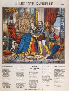 Henri IV (1553-1610), kung av Frankrike och hans älskarinna Gabrielle dEstrees (1573-99) av French School