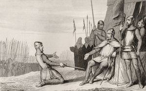 Henri I (1008-60) benådar sin bror Robert-Le-Vieux, från 