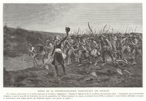 Henri de la Rochejaquelin haranger sina soldater, Vendee Revolt, Frankrike av French School