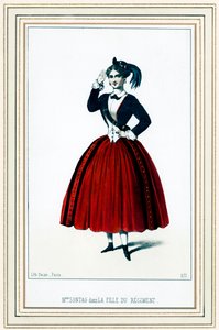 Henriette Sontag, tysk sopran, i Donizettis La fille du régiment av French School