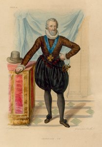 Henrik IV (färgad gravyr) av French School