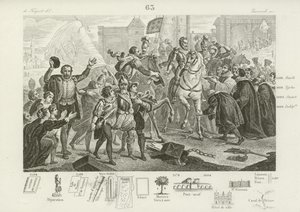 Henrik IV av Frankrike går in i Paris åtföljd av Comte de Brissac, stadens guvernör, 22 mars 1594 av French School