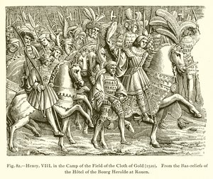 Henrik VIII i lägret av gulddukens fält (1520) av French School