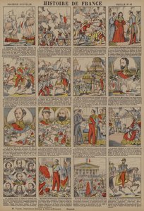 Frankrikes historia från Louis-Philippes trontillträde till revolutionen 1848 (färglitografi) av French School