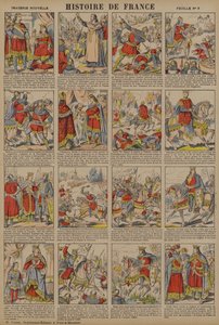 Frankrikes historia från Filip I:s regeringstid till Ludvig IX:s regeringstid (färglitografi) av French School