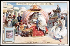 Smekmånad i Marocko - chromo. Liebig, v. 1895 av French School