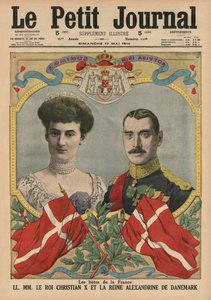 Värdar i Frankrike, kung Christian X och drottning Alexandrine av Danmark, framsidans illustration från 