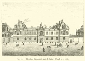 Hôtel de Liancourt, rue de Seine, revs omkring 1825 av French School