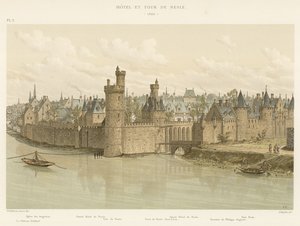 Hotell och torn i Nesle, 1380 av French School
