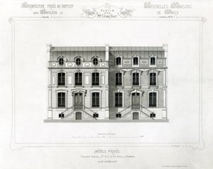 Privata hotell, 10 och 12 Rue Balzac, Paris, från Architecture Privee au C19th, av French School