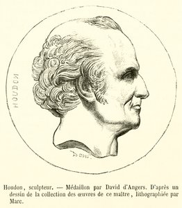 Houdon, skulptör (gravyr) av French School
