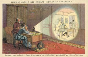 Hur människor kommer att leva 2012 (färg litho) av French School