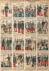 Hur man blir en general (färgad gravyr) av French School