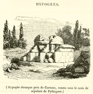 Hypogee etrusque pres de Cortone, connu sous le nom de sepulcre de Pythagore (gravyr) av French School