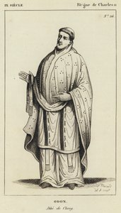 IX-talet, Karl II:s regeringstid, Odon, Abbe de Cluny (gravyr) av French School