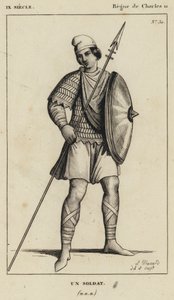 IX Century, Reign of Charles II, A Soldier (gravyr) av French School