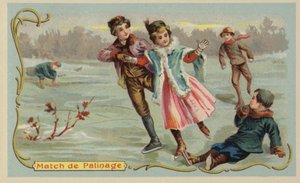 Skridskoåkning (chromolitho) av French School