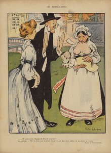 Illustration för Le Rire (färg litho) av French School