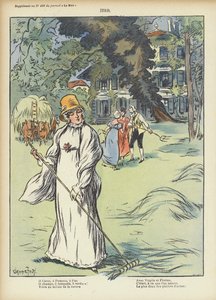 Illustration till Le Rire (färglitografi) av French School