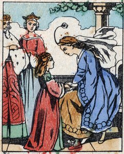 Illustration till "" Riquet a la houppe", berättelse av Charles Perrault (1628-1703), fransk författare. Trästick av Imaging Pellerin - Epinal, sd. Sent 1800-tal. av French School