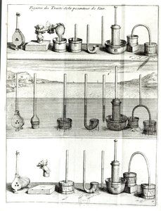 Illustration från Treatise on the Gravity of Air av Blaise Pascal (1623-62) efter 1663 av French School