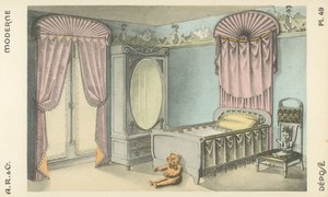 Illustration från inredningsproduktkatalog från A R & Cie, Frankrike av French School