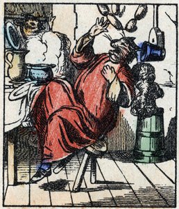 Illustration av berättelsen "" Raminagrobis och mössen "" Trästick från Imaging Pellerin - Epinal, sd. Sent 1800-tal. av French School