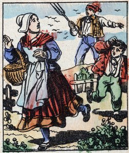 Illustration av berättelsen "" Djävulens gaffel "" Trästick från Imaging Pellerin - Epinal, sd. Sent 1800-tal. av French School