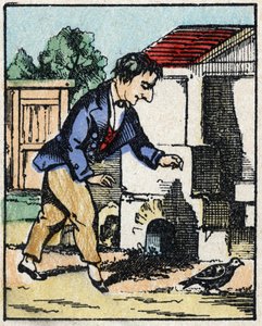 Illustration av berättelsen "" Veridique Historia om Jeannot Serinet "" Trästick av bildspråk Pellerin - Epinal, sd. Sent 1800-tal. av French School