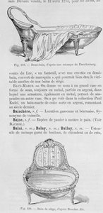 Illustrationer av en demi-bain och en bain de siege, 1700-tal av French School