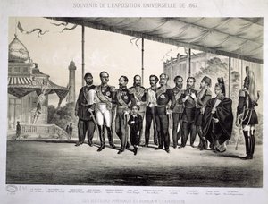 Kejserliga och kungliga besökare till den universella utställningen i Paris, 1867 av French School
