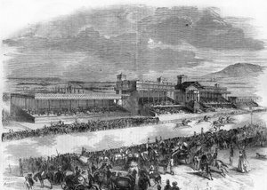 Invigning av hästkapplöpningarna i Bois de Boulogne 1857. av French School